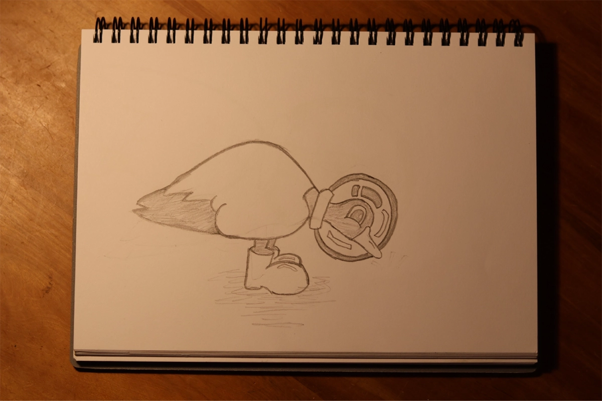 Hand-drawn goose identity illustration concept asset